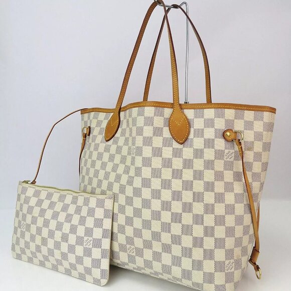 Authentic LOUIS VUITTON Neverfull MM Damier Azur Tote Bag - Picture 3 of 15